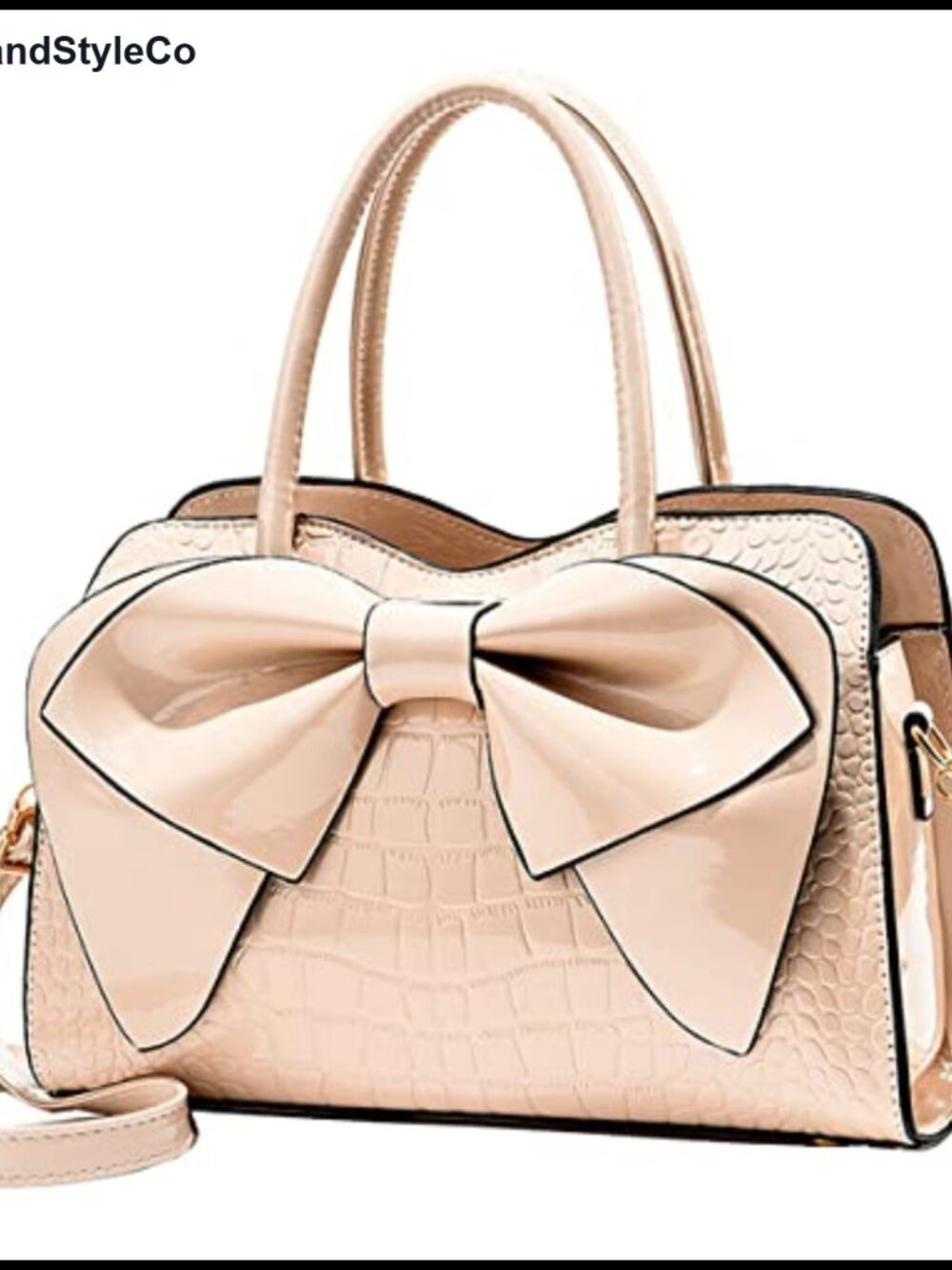 Pathent Leather Bowknot Satchel Tote Top-Handle Handbag Shoulder Bag